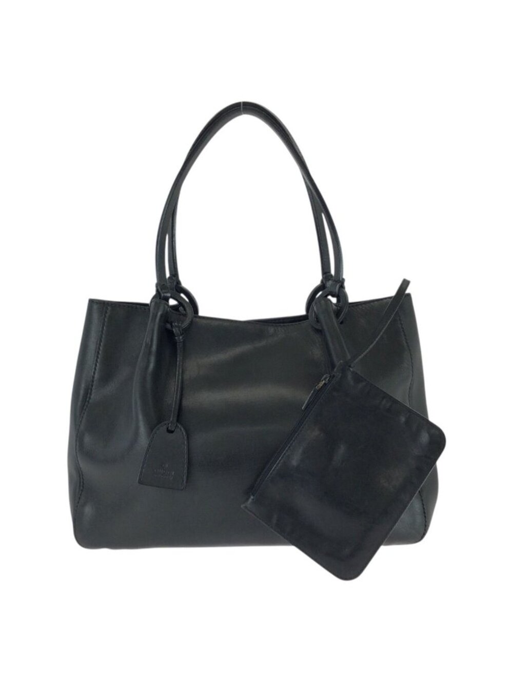 Gucci Black Silver Leather Tote Bag